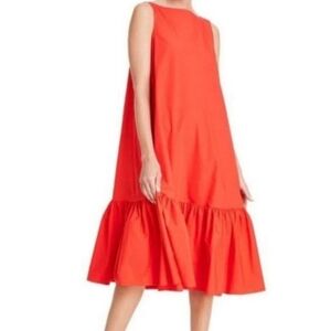 Christopher John Rogers X Target Orange Sleeveless Ruffled Hem Midi Dress NWT